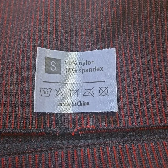 Women Small Black Red Compression Mesh Vent Active Workout Yoga Leggings - Picture 2 of 8